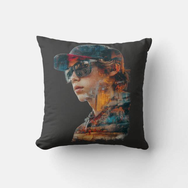 Almofada Exposição dupla de imagem urbana (Frente)