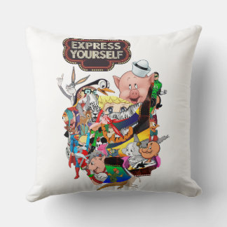 Almofada Express Yourself Retro Cartoon Colagem Decorativo