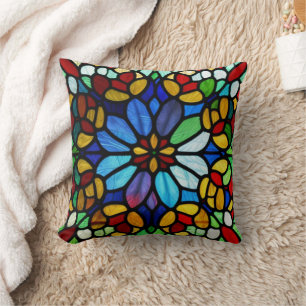 Almofada Exquisite Elegância de Vidro Estido Floral