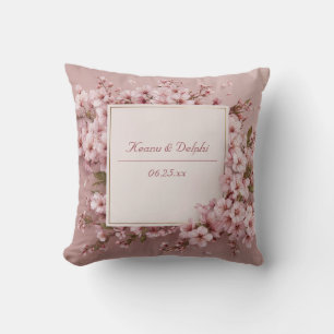Almofada Exuberante Moldura Completa Rosa Flor de Cerejeira
