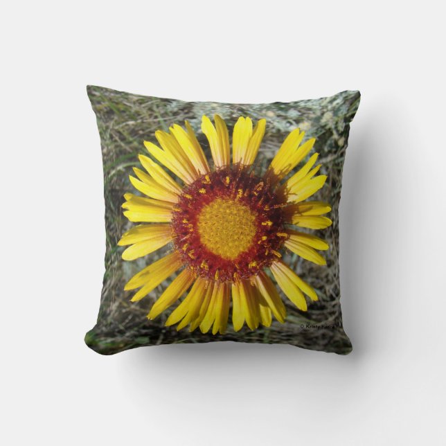 Almofada F1 Flor Amarela Selvagem Gaillardia (Frente)