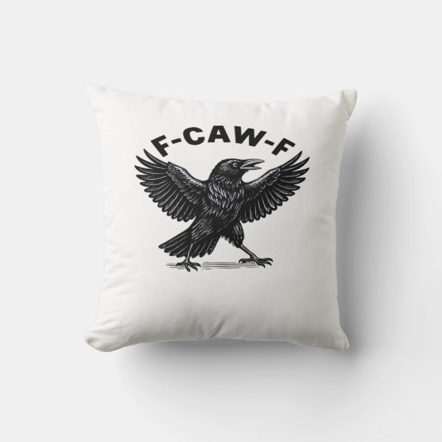 Almofada F-Caw-F Bird Lover’s Humorous Pun Stickers Essenti (Frente)