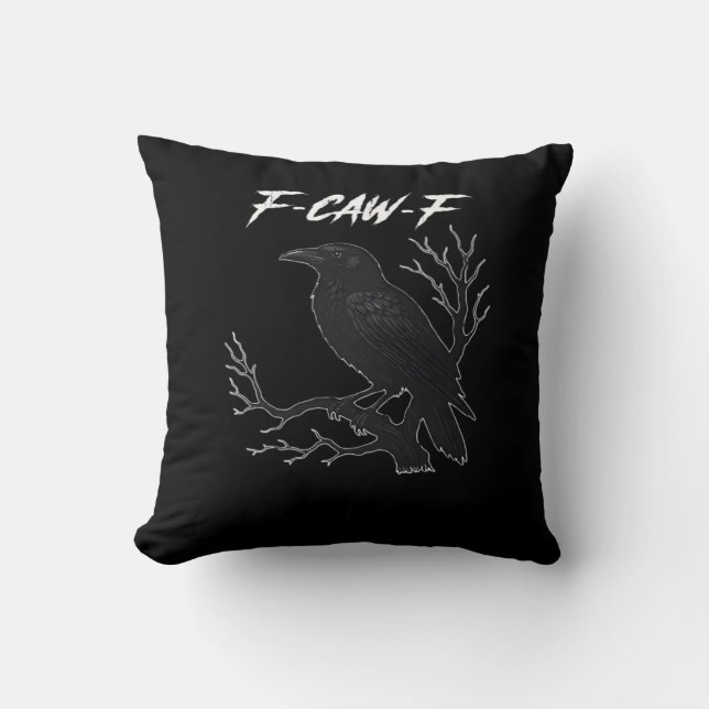 Almofada F-Caw-F Corvo Estético Divertido Casual (Frente)