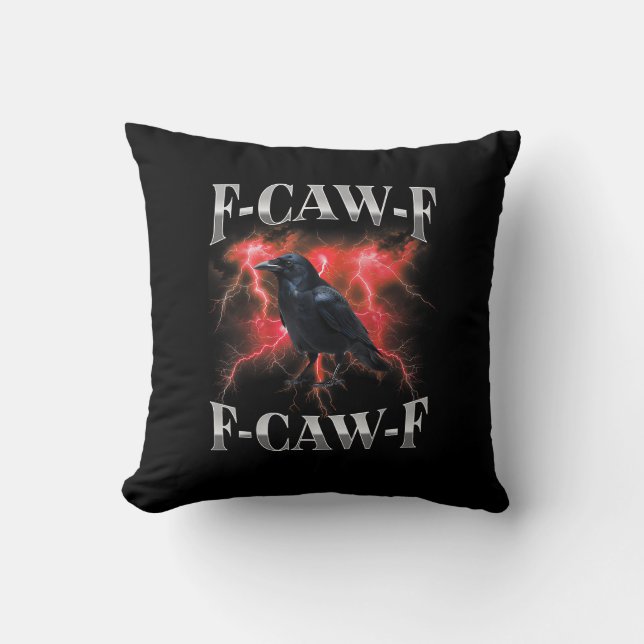 Almofada F-Caw-F Crow Bird Raven Gothic Meme (Frente)
