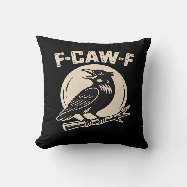 Almofada F-Caw-F Crow Raven Vintage Style (Frente)