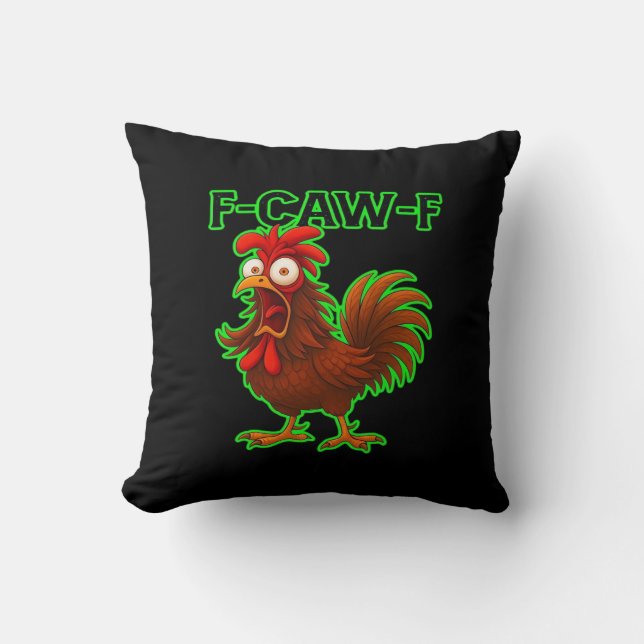 Almofada F-Caw-F Frango Clássico Gráfico Retro (Frente)