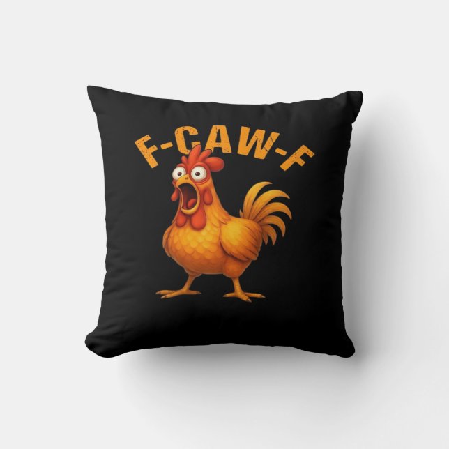 Almofada F-Caw-F Frango Divertido Moderno (Frente)