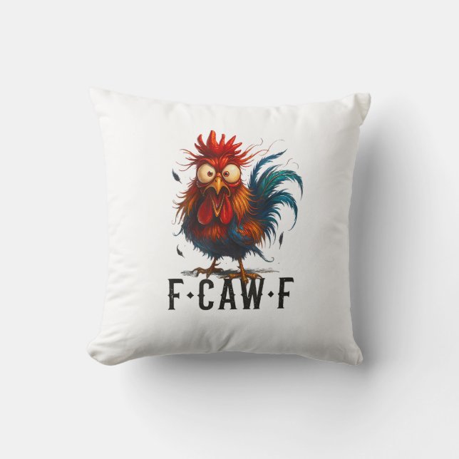 Almofada F-Caw-F Frango Galo Meme Divertido (Frente)