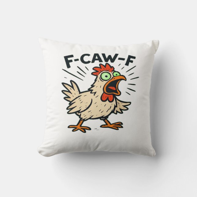 Almofada F-Caw-F Frango Gráfico Vintage (Frente)
