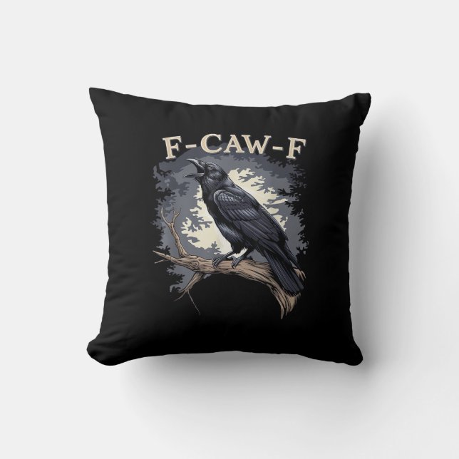 Almofada F Caw F Funny Bird Crow Creative Casual Design (Frente)