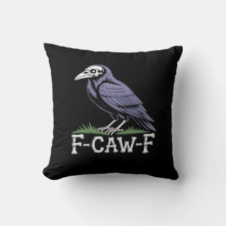 Almofada F-Caw-F Osso Texto Caveira Corvo - Humor Macabro G