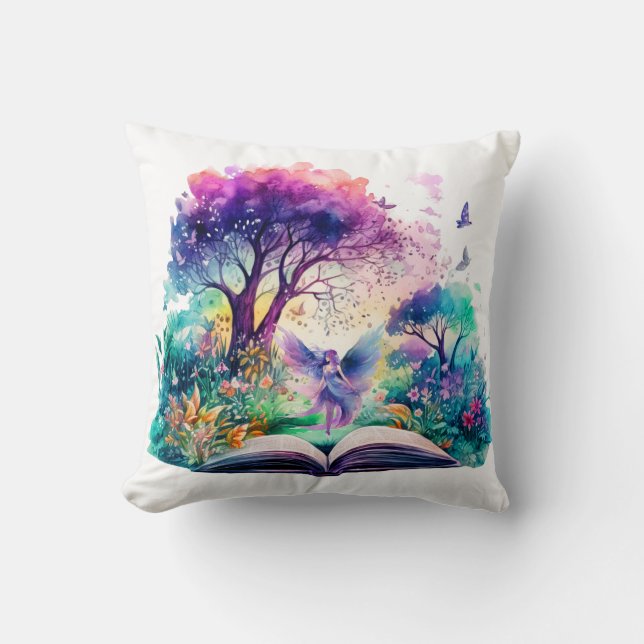 Almofada Fã de Livros de Fantasia Fada (Frente)