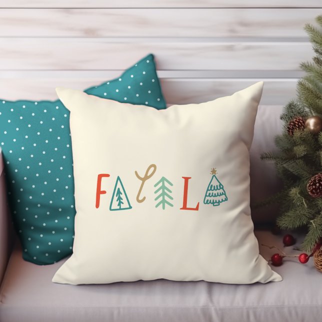 Almofada Fa La Funny Christmas Tree Holiday Baby Blanket (Fa La La Funny Christmas Tree Holiday Baby Blanket Throw Pillow)