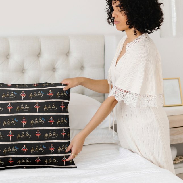 Almofada Fa La Stripe Natal Nutcracker Ballerina (Criador carregado)