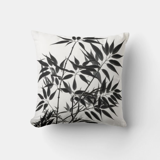 Almofada Fábrica de Bambu preto e branco (Frente)