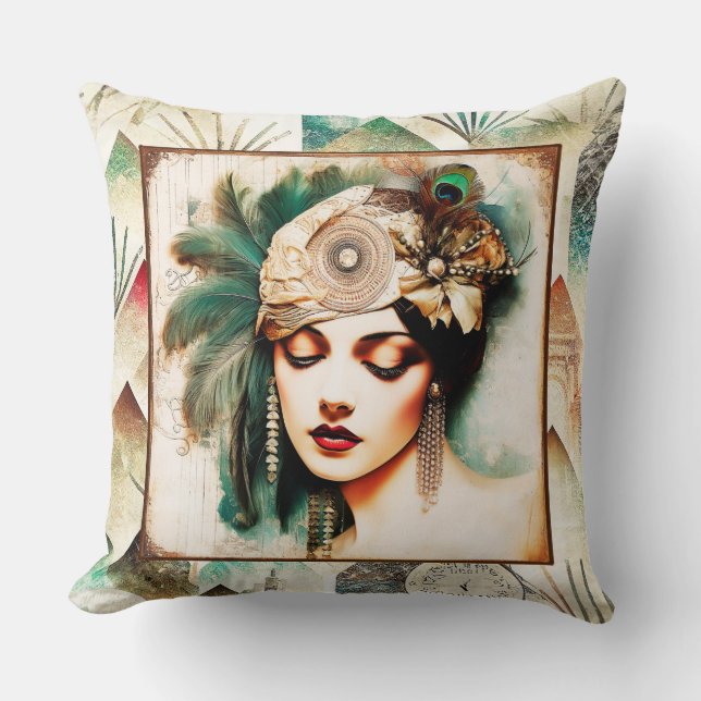 Almofada Fabulosa Deco de Arte Lady Cushion/Travesseiro (Frente)