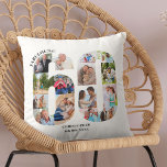 Almofada Fabuloso na 60 Colagem de Fotos, 60º Aniversário P<br><div class="desc">Presente personalizado de 60º aniversário. Este travesseiro decorativo personalizado tem uma colagem de fotos elegante em um número 60 com tipografia de cinzas escuras. O texto diz "Fabuloso @" juntamente com o seu nome personalizado e a data de nascimento (todos os quais pode editar ou deixar vazio). O modelo está...</div>