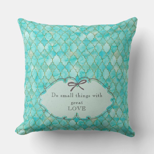 Almofada Faça coisas pequenas com excelente amor-Marocco aq (Frente)