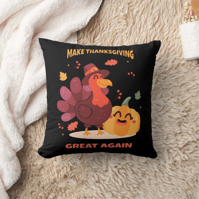 Almofada Faça o Excelente de Ação de Graças novamente (Cobertor)