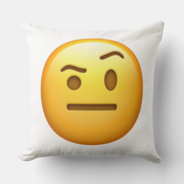 Almofada Face Com Uma sobrancelha Levantada - Emoji (Frente)
