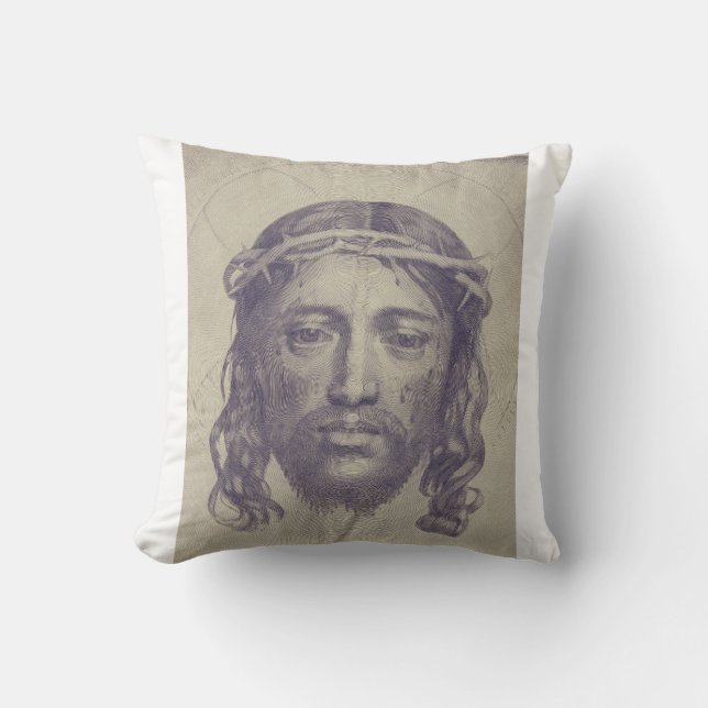 Almofada Face de Cristo no Véu de Santa Verônica Sagrada Fa (Frente)