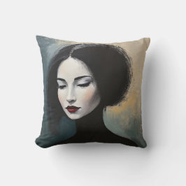 Almofada Faceless Beauty Portrait Painting