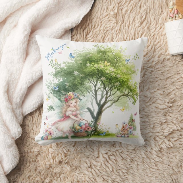 Almofada Fada da Primavera de Páscoa em Aquarela (Cobertor)