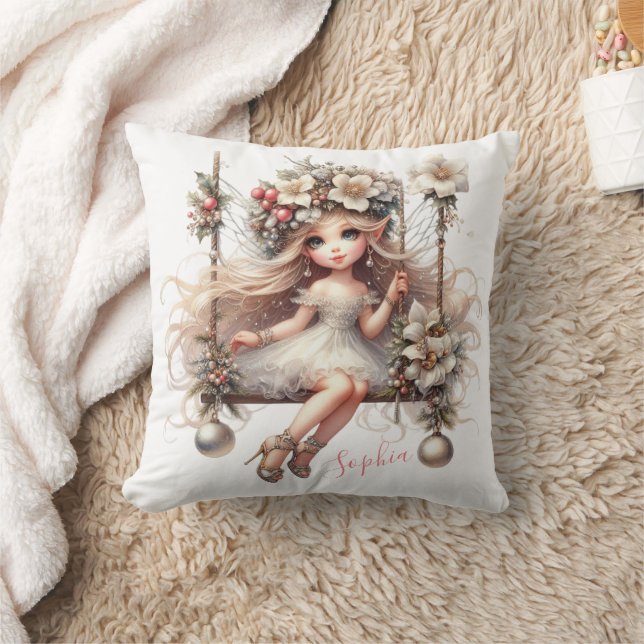 Almofada Fada de Natal Branca (Cobertor)