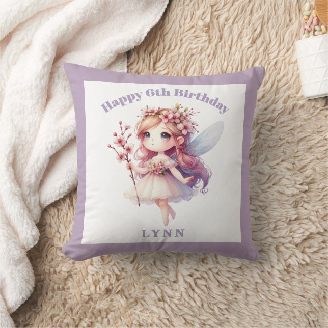 Almofada Fada Floral Caprichosa Personalizada (Cobertor)