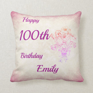 Almofada Fada roxa bonito 100th da flor do estilo do