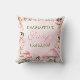 Almofada Fairy First Mushroom House Pink Birthday