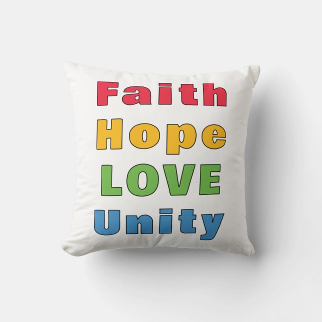 Almofada Faith Hope Love Unity (Frente)