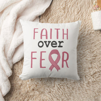Almofada Faith Over Fear Breast Cancer Awareness