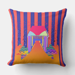 Almofada Faixa Azul Vermelha Residencial