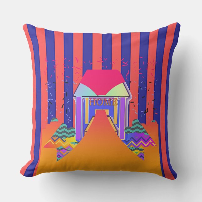 Almofada Faixa Azul Vermelha Residencial (Frente)