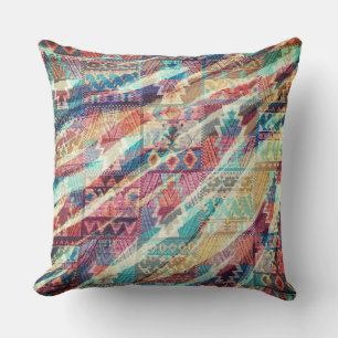 Almofada Faixa de Zebra Multicolorido do Azulejo Aztec