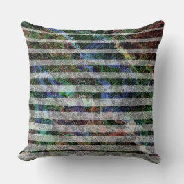 Almofada Faixa estranha e quadrados pequenos arranhados em 