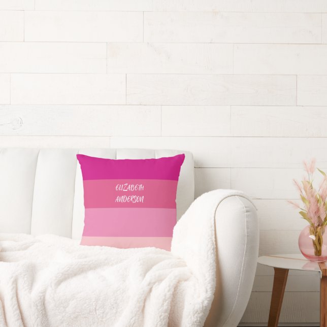 Almofada Faixa Horizontal Rosa Colorblock (Sofá)