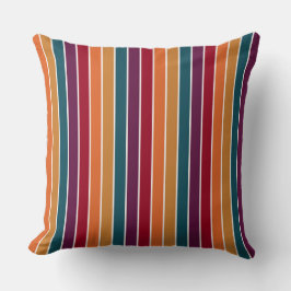 ALMOFADA FAIXAS AMARELAS DE LARANJA VERMELHA