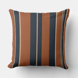 Almofada faixas texturizadas azuis e laranja