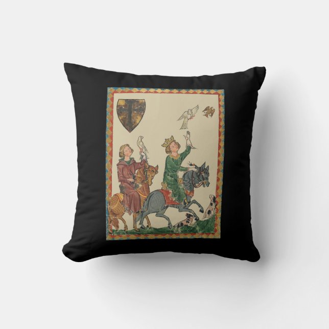 Almofada Falcoaria, Códice Manesse do Século XIV (Frente)