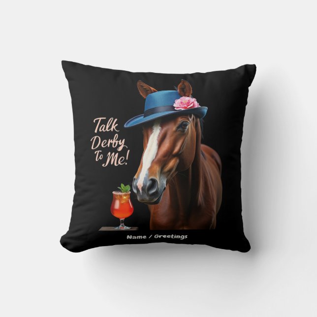 Almofada Fale Com Derby Para Mim, Engraçada Citação De Cava (Frente)