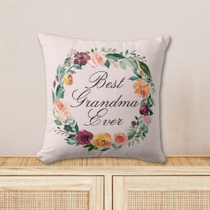 Almofada Fall Autumn Rosa Fllower Floral Wreath Best Grandm