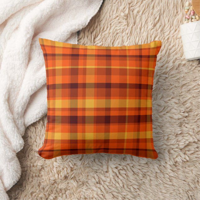 Almofada Fall Colors Plaid Pillow (Cobertor)
