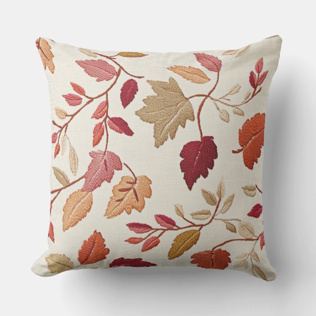 Almofada Fall Embroidered Look Throw Pillow (Frente)