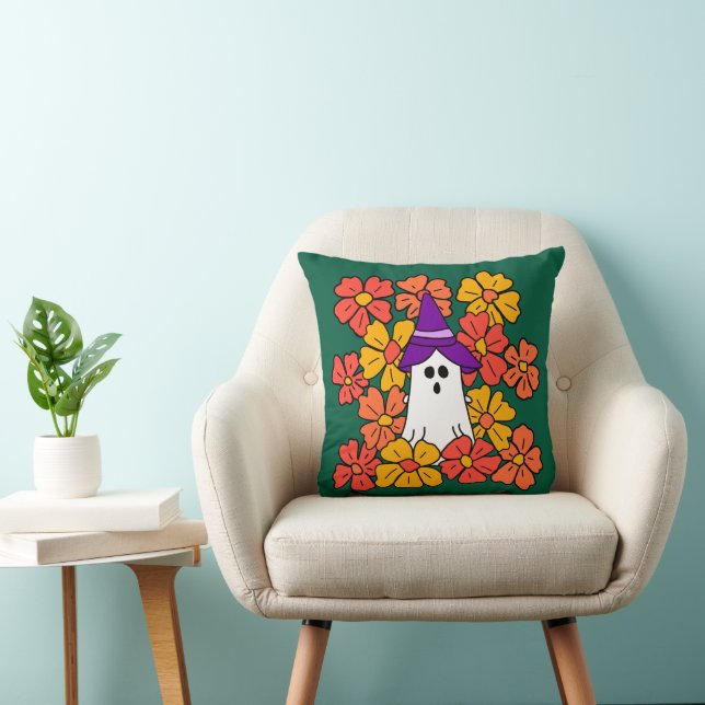 Almofada Fall Floral Halloween Ghost (Cadeira)