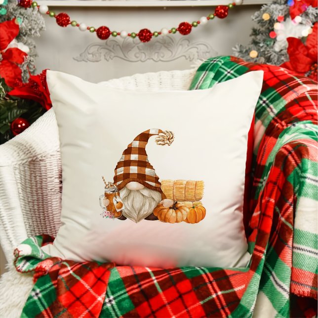Almofada Fall Gnomos Pumpkin Travesseiro decorativo de Ação (Criador carregado)