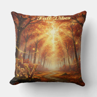 Almofada Fall Vibes Throw Pillow – Cozy Autumn Forest
