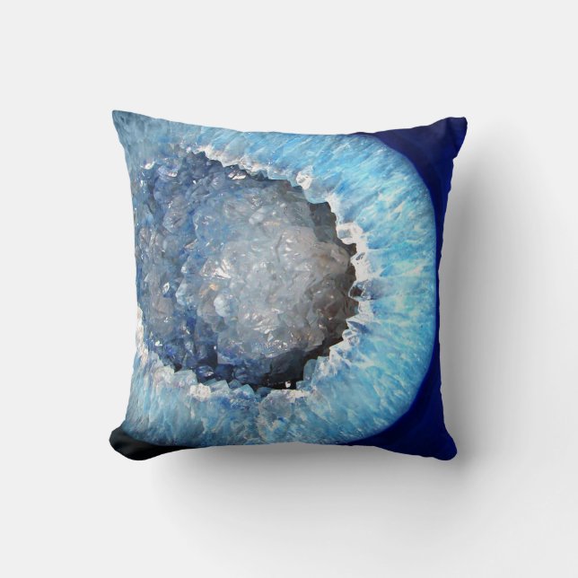 Almofada Falln Geode de cristal azul (Frente)