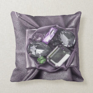 Almofada Falso roxo robusto grande travesseiro Jeweled de